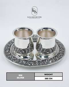 Boîte à Kumkum carrée en argent sterling 925 avec plateau Nakshi orné, 695 grammes, coffret cadeau de luxe pour Puja - Product Image 3