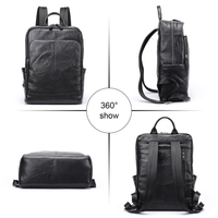 Tas Ransel Kulit Asli Custom Grosir Unisex Anti Air Resleting Kapasitas Besar USB Bisnis Kasual Laptop Outdoor Travel