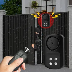 Sensor magnético de porta, 140db ip67 alarme anti-roubo à prova d'água controle remoto porta preto sensor de alarme para casa