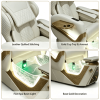 Ensemble de chaise de pédicure et table de manucure de luxe Grandriver, chaise de pédicure électrique avec spa pour les pieds, chaise de pédicure massante avec brumisateur