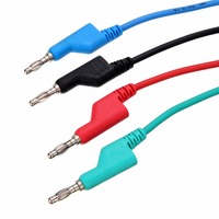 Câble de test avec connecteur banane 4 mm empilable, en laiton nickelé, isolé en PVC, 18 AWG