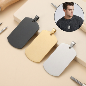 Targhetta ID Rettangolare in Metallo Spazzolato di Alta Qualità con Placcatura PVD a Lunga Durata, Regalo per Uomo, Vendita all'Ingrosso - Product Image 1