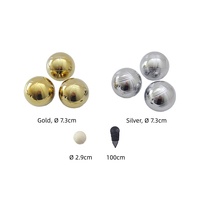 Ensemble de boules de pétanque et de boccia pour la plage, 3 pièces dorées et 3 argentées, avec sac personnalisé pour les jeux sportifs
