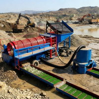 Trommel rotatif mobile robuste sans arbre de rotation pour le criblage de sable, gravier, roche, minerai, pierre et terre dans l'exploitation minière aurifère