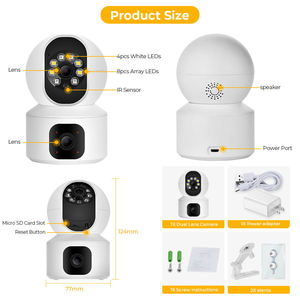 Caméra WiFi 3MP <span class=keywords><strong>avec</strong></span> double écran, moniteur pour bébé, vision nocturne, caméra IP de sécurité PTZ intérieure, CCTV <span class=keywords><strong>avec</strong></span> sirène intégrée, audio bidirectionnel - Product Image 6