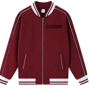 Vintage Trendy Autumn Winter Color Block Cardigan Baseball Style Sweatshirt Jacket <b>Plus</b> <b>Size</b> Unisex Coat Custom Printed Logo - Product Image 4