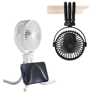 Ventilateur Octopus USB rechargeable, mini ventilateur portable avec rotation à 720 degrés pour poussette, utilisation pour bébé - Product Image 2