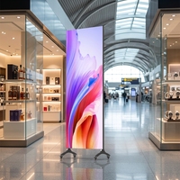Écran publicitaire LED mobile d'intérieur P1.25 1mx2m de qualité supérieure avec roues verrouillables pour événements de lancement de marque