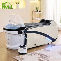 Fauteuil de lavage électrique pour salon de coiffure, lit de massage pour spa capillaire avec raccordement aux canalisations