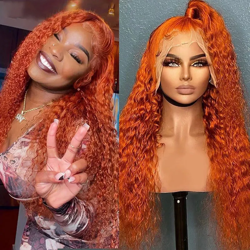 Wholesale Colored Human Hair Wigs, Hd Lace Front Wig, Ginger Orange Red Purple Wigs Lace Front Human Hair For Black Women