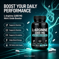 Capsules d'Arginine à Marque Privée OEM, Stimulant d'Oxyde Nitrique, Complément Alimentaire Sportif à Base d'Acides Aminés