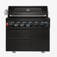 Barbecue de jardin en acier inoxydable Chromaflame FB-MI61, pour usage domestique, haut de gamme, grill épaissi, 6+1 brûleurs, multifonction