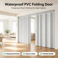 Porte accordéon en PVC durable à prix d'usine, étanche et anti-corrosion, pour intérieur, idéale pour les marchés d'Asie du Sud-Est à forte humidité