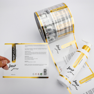 Etiqueta adhesiva transparente <span class=keywords><strong>de</strong></span> lámina dorada <span class=keywords><strong>de</strong></span> lujo personalizada, duradera, resistente al agua, impresa en UV, PVC, BOPP, código <span class=keywords><strong>de</strong></span> <span class=keywords><strong>barras</strong></span> reciclado, <span class=keywords><strong>Perfume</strong></span> para alimentos - Product Image 1
