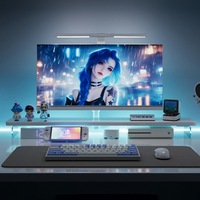 Soporte de Escritorio Convertible y Resistente para Computadora, con Soporte para Monitor, Base Elevada y Ángulo de Inclinación de 90 Grados