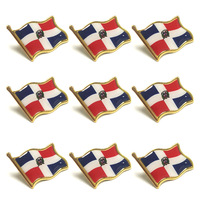 Épinglette drapeau de la République Dominicaine, en émail métallique, insigne national, broche patriotique pour chapeau, cravate, vêtements