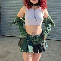 Vêtements pour femmes DiZNEW OEM personnalisés, nouvelle mode 2024, ensemble veste courte et jupe, jupe mini punk