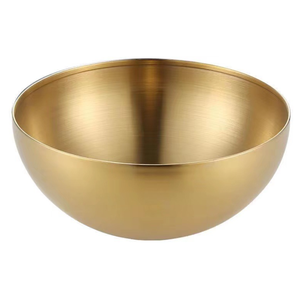 DFU0171 Tazón para Ensalada de Acero Inoxidable de 6 Pulgadas, Resistente e Irrompible, Tazón para Aperitivos, Tazón para Servir de Metal, Dorado y Plateado - Product Image 4