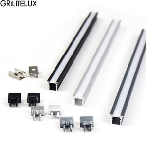 Profilé LED encastré ultra-fin en aluminium, prêt à l'emploi, découpe libre, éclairage linéaire pour étagère, pour bande lumineuse en aluminium pour armoire - Product Image 1