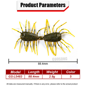 Vente en gros de leurres de pêche artificiels réalistes en forme d'insectes, en plastique, 88,4 mm, 2,9 g, pour la truite, le brochet, la perche, la pêche en rivière - Product Image 2