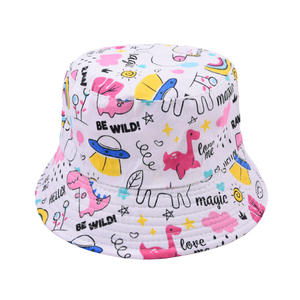 Chapeaux de plage d'été pour enfants, garçon, fille, <span class=keywords><strong>bébé</strong></span>, Protection contre les <span class=keywords><strong>UV</strong></span>, motif de dessin animé imprimé, chapeaux de seau pour enfants de 2 à 6 ans - Product Image 6
