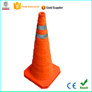 Cônes de signalisation portables pliables de 70 cm, couleur orange, avec collier réfléchissant pour la sécurité routière, le stationnement et la pratique de la conduite - Product Image 2