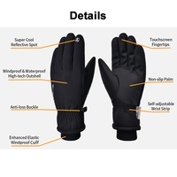 Gants de ski pour adultes personnalisés, imperméables, compatibles avec les écrans tactiles, gants de snowboard, gants d'hiver chauds doublés pour les sports d'hiver par temps froid