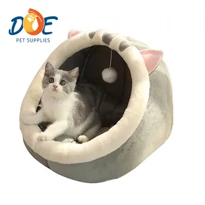 Doe Pet High Cat Bed Quality Hot Selling Pets Beds Winter Soft Comfortable Cute Cartoon Style Cotton Cat House Pet Cat Bed