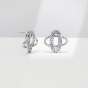 Boucles d'oreilles clous géométriques en argent sterling 925 plaqué or, zircon, hypoallergéniques, style occidental simple, pour usage quotidien - Product Image 2
