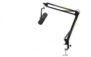 Microphone dynamique RGB de studio, équipement professionnel pour le gaming et les podcasts, avec un élégant support de microphone RGB - Product Image 3