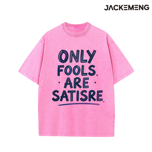 Camiseta Oversize de Algodón Lavado con Estampado Artístico 'Only Fools', Estilo Retro Urbano, Casual, Venta al por Mayor desde Almacén en EE. UU. - Product Image 5