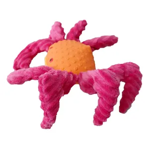 JJT Novelty Designed Adorable Crab Design Dog Squeaky Resistant Toy Pet Plush Toy