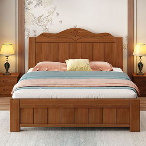Camas Dobles de Madera de Lujo para el Hogar, Muebles Modernos y Económicos para Dormitorio, <span class=keywords><strong>Cama</strong></span> King Size de Madera Sólida - Product Image 1