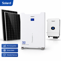 Système de stockage d'énergie pour appareils électroménagers Solard, batterie 51,2 V 628 Ah 32 kWh, empilable, LiFePO4, BMS tout-en-un, garantie 10 ans