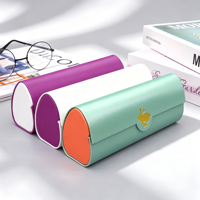Étui à lunettes portable antichoc en coque rigide avec broderie dorée contrastante, vente en gros d'usine, personnalisable