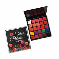 Palette de 25 Couleurs de Gloss à Lèvres Crème Multi-Mat, Teinte Vive, Baume à Lèvres pour Maquilleurs Professionnels et Vente au Détail