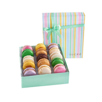 Boîte d'emballage de gâteau au macaron de qualité alimentaire de qualité supérieure Conception unique gaufrage stratification mate matériaux recyclés personnalisés votre marque