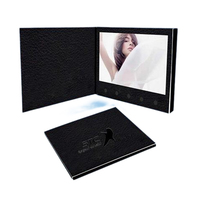 Brochure de carte vidéo LCD en cuir personnalisé Livre vidéo numérique à écran LCD 7 10 pouces Brochure vidéo en cuir