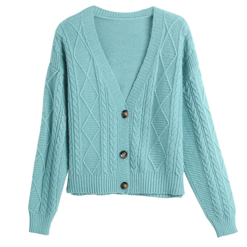 Wholesale Clothes Ladies Short Winter Plus Size Knit Sweater Ladies Jacket Cardigan Sweater