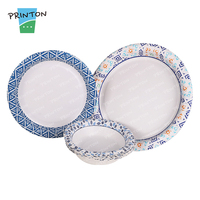 Vaisselle jetable écologique personnalisée Printon assiettes en papier carrées rondes blanches