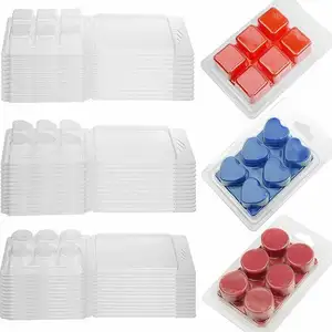 HY Wax Melt Containers Pentacle Heart Shape 6 Cavity Clear Empty Plastic Wax Melt Molds for for Tarts Wax Melts