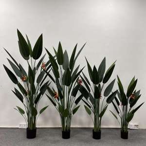 Plante simulée en pot Intérieur Salon Décoration de sol Plante verte Grue <span class=keywords><strong>Orchid</strong></span>ée Banane Soie simulée Ciel Oiseau - Product Image 4