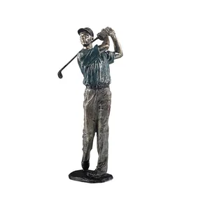 Handicraft Sports Figurine Resin Crafts Golf Player Home Decoration Folk Art Fish Decorative Sculpture Figurine Handmade Carved