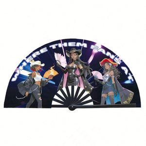 Abanico Plegable de Plástico Grande y Colorido de 33 cm Personalizado para Hombres/Mujeres, Abanico Tallado de Kung Fu para Festivales, Baile y Regalos - Product Image 5