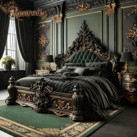 Europäischer Klassischer Designer-Stil Massivholz Leder Kingsize Verstellbarer Bettrahmen Luxus Schlafzimmer Komplettset Montiert