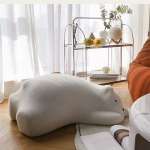 Sofá perezoso de felpa para dormir <span class=keywords><strong>Panda</strong></span> espalda sala de estar <span class=keywords><strong>Red</strong></span> <span class=keywords><strong>rojo</strong></span> solo niño taburete animal creativo Silla de ocio - Product Image 4