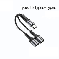 Distributeur USB-C 2-en-1 avec adaptateur de charge double USB-C 3A à charge rapide et gaine en nylon pour Phone 17 et Pad