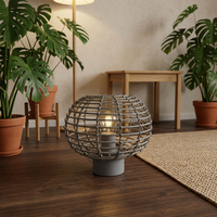 Lámpara de Mesa Moderna de Diseño Creativo con Forma de Linterna China, Lámpara Decorativa de Ratán para Dormitorio, Hotel, Mesita de Noche, Estudio