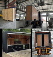 Gabinetes de Cocina Exteriores Personalizados de Acero Inoxidable 304, con Puerta Electrohidráulica, Resistentes al Fuego y a la Intemperie, para Parrilla de Carbón