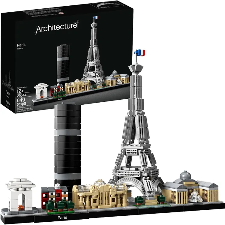 customized Famous Building Eiffel Tower Model Micro Bricks Building Blocks Plastic Assemble Toys Kids Gift